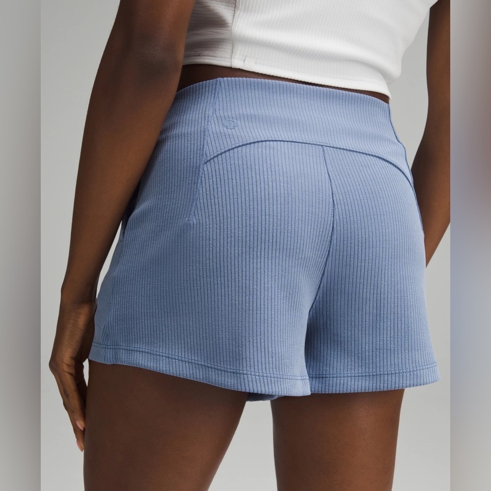 ๐๐ Lululemon Ribbed Softstreme High Rise Short 2โ - Oasis Blue - Picture 2 of 8